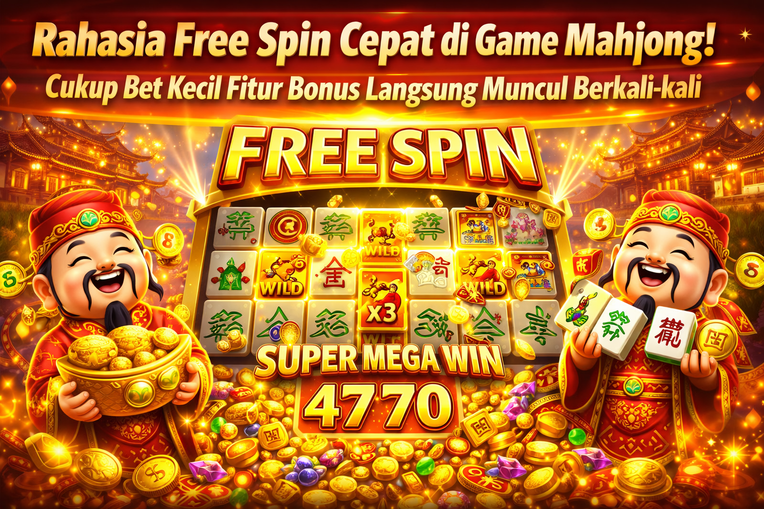 Rahasia Free Spin Cepat di Game Mahjong! Cukup Bet Kecil Fitur Bonus Langsung Muncul Berkali-kali